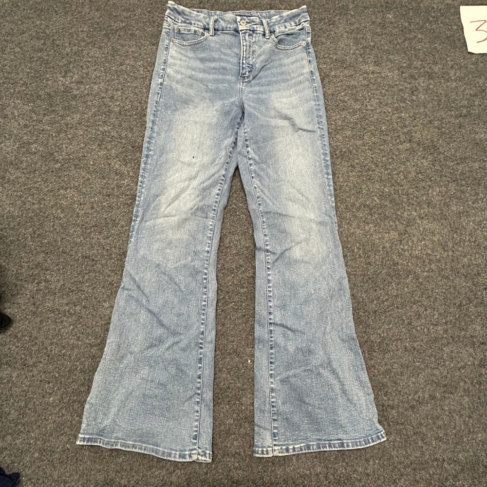 American Eagle Jeans Womens Size 10 Long Blue Luxe Stretch Flare High Rise Denim